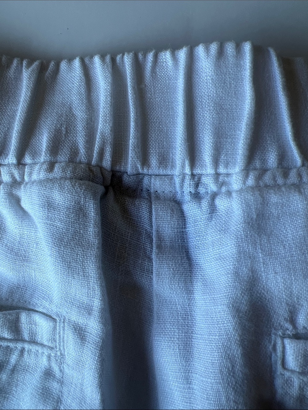 Athleta White Elastic Waist Linen Pants - Picture 6 of 12